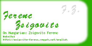 ferenc zsigovits business card